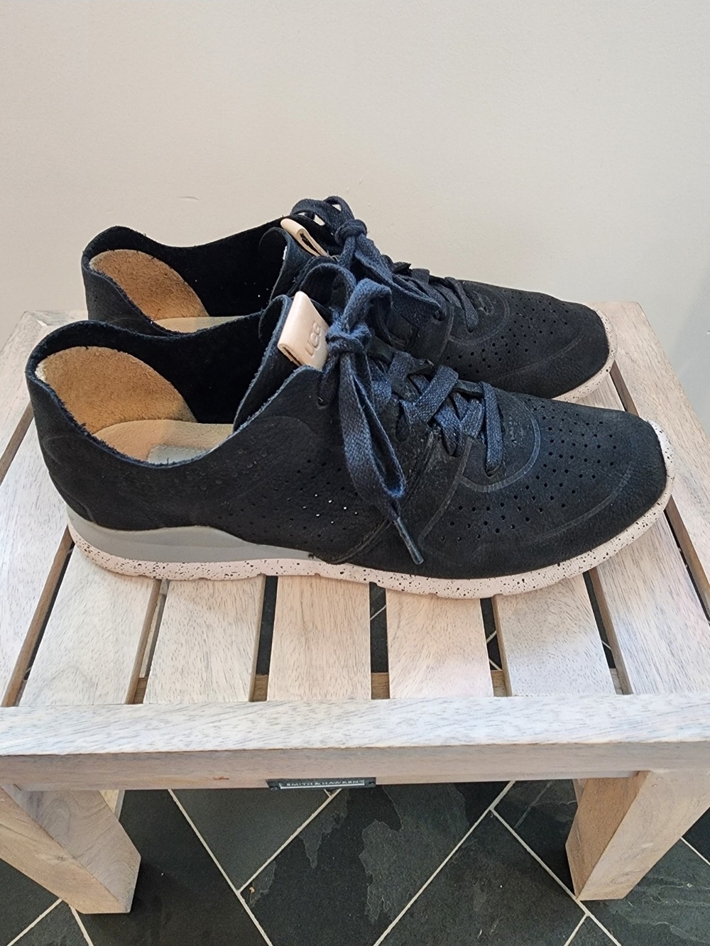 UGG Black Leather Shoes Size 7.5